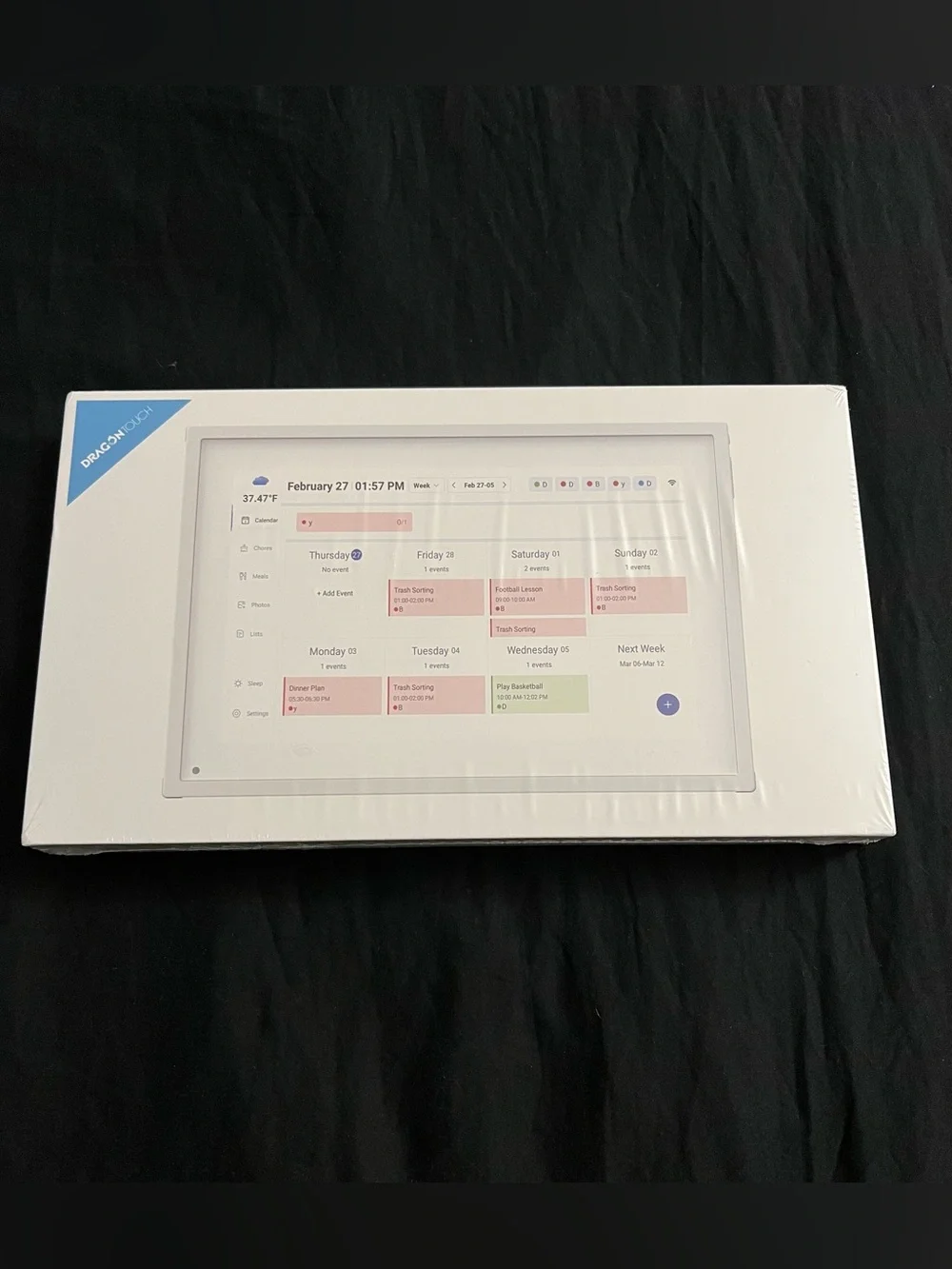 NEW Dragon Touch Digital Calendar Photo Frame (Black) - Model TM10 (10.1 inch)
